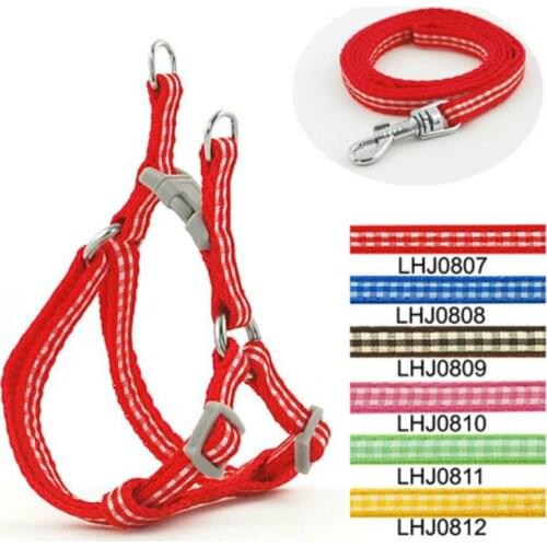 Pet Products Supplies Harnesses 0.8cm Dog Cat Color Nylon Harnesses Leashes Chest Strap Set (6 Colors) 6pcs/lot