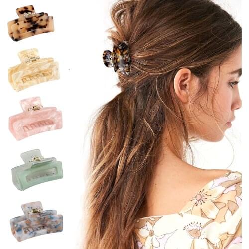 Acetate Hair Claw Women Ladies Vintage Hairclips Amber 2021 Fashion Hair Banana French Barrette for Girls Hair Accessories