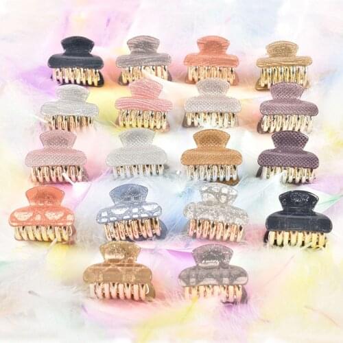 Hair Accessories for Girls Fashion Acrylic Small Hair Claw Sweet Hairpin Clips Geometric Pattern Glitter Styling Tools Women