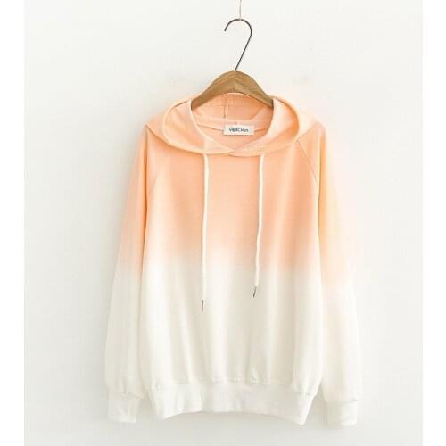 Personal Customized Logo Printing Rainbow Color Women’s Hoodies Sweatshirts 2020 Sweet Hooded Pullovers Casual Loose Tracksuit