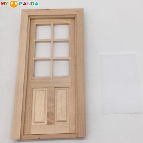 1/12 Dollhouse Miniature Wood External Single Door Unpainted DIY Accessories