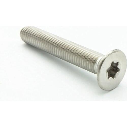 10PCS M6 304 Stainless Steel Metric Thread Flat Head Cap Screw Torx Bolt Fastener