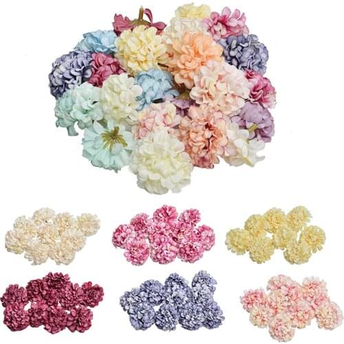 10Pcs Simulation Flower Heads Artificial Hydrangea DIY Accessories Home Decor