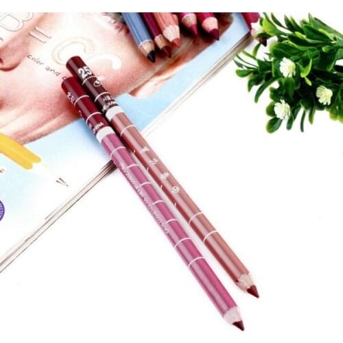 100sets 12pcs/set fashion High Quality Waterproof Professional Lip Liner Pencil Long Lasting 12 Colors Lipliner pen makeup