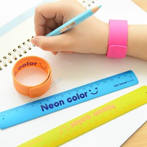 2 pcs/lot silicone w45 Gift Student Supply w27 Kids Bracelet 18cm Ruler