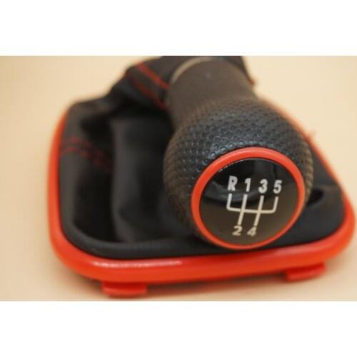 23mm 5Speed Red Frame Gear Shift Knob Lever Gaiter Boot For Volkswagen VW Golf 4 IV MK4 GTI R32 Bora Jetta 1999-2004 Rated 4