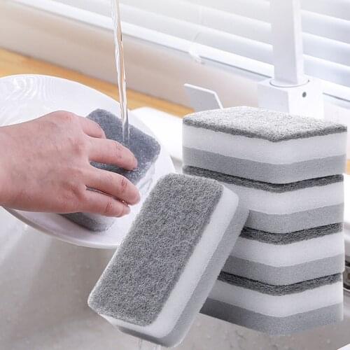 5pcs Dish Cleaning Sponges Double-side Kitchen Cleaning Brushes Household Washing Sponge Pads
