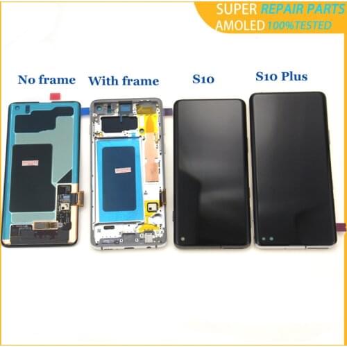 AMOLED S10 LCD For SAMSUNG Galaxy S10 SM-G9730 G973F LCD Display Digitizer Touch Screen