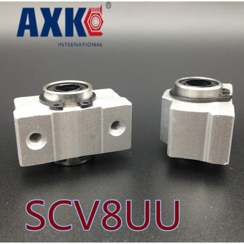 Axk 4pcs Free Shipping Sc8vuu Sc8v Scv8uu Scv8 Linear Bearing Block Diy Linear Slide Bearing Units Cnc Router