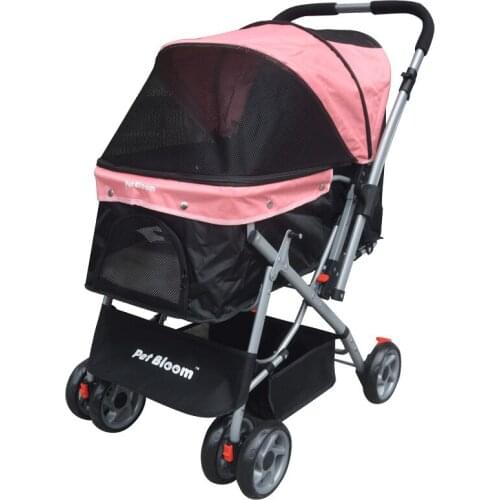 Four Wheel Pet Stroller for Cat Dog and More Foldable Carrier Strolling Cart Multiple Colors