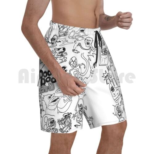 Doodle Doods-Chris Collage Beach Shorts Men Beach Pants Swim Trunks Chris Oneyng Oney Doodle Doods Doodle Game Grumps