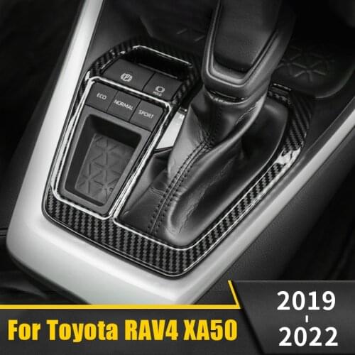 For Toyota RAV4 RAV 4 XA50 2019 2020 2021 ABS Carbon Car Gear Shift Panel Interior Protector Cover Trim Sticker Accessories