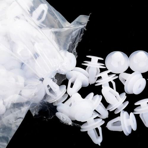 100pcs White Plastic Car Interior Trim Card Panel Fixed Clamp Vehicle Door Bumper Fastener Buckle Universal