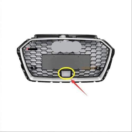 RS3 Honeycomb Grille Silver Black ACC Grill Chrome Rings For Audi A3 S3 2017 17 2018 18 2019 2020