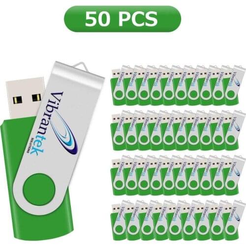 J-boxing 50PCS 128MB USB Flash Printed Engraved Custom Logo Metal Swivel Personalize Name Flash Memory Stick for Computer Tablet