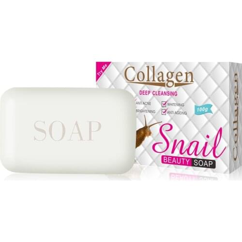 Snail Beauty Soap 100g Collagen Snail Soap Deep Cleaning Whitening Sterilization Soap For Acne Body Healthy Care