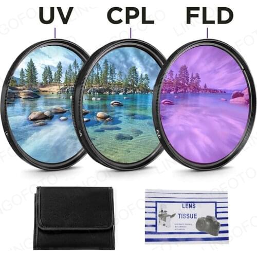 Beginner Photographer 3 IN 1 Filter Set UV,CPL,FLD Filter For Canon For all brand camera