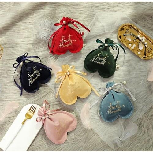 New Stamping "sweet Moment" Heart Flannel Gift Box Chocolate Candy Box Wedding Favor Boxes Baby Shower Festival Party Decoration