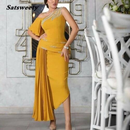 New Arrival Orange evening dresses Long abiye Muslim evening dress Party long dress 2021 Robe soiree longue galajurk
