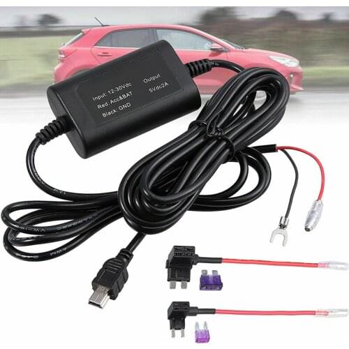 New USB Port Car Dash Cam Fuse Hard Wire Adapter Kit 12-24V to 5V Camera DVR Connector Cable 3.2m Car Recorder Fuse Accessories