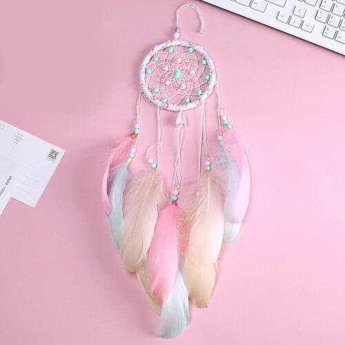 Fengling Handmade Gift Chasing Dream Iron Ring Feather Hanging Creative Hollow Fengling Decorative Wall Hanging Dreamnet