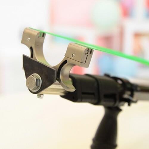 2021 new extended version of straight bar flat leather aluminum alloy slingshot telescopic sliding spreader green laser slingsho