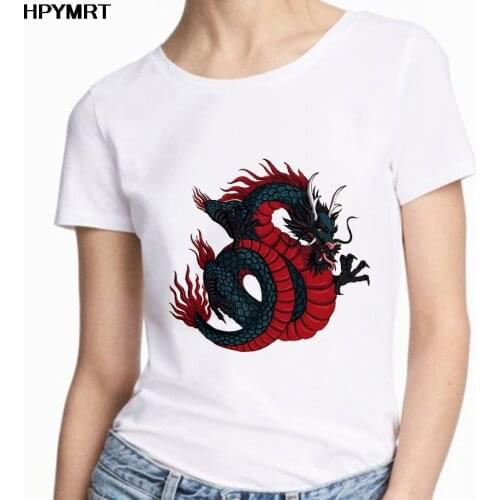 Streetwear tops womens T-shirt Harajuku vintage Chinese dragon printed Tshirt Female summer new Oversize casual Tshirt women