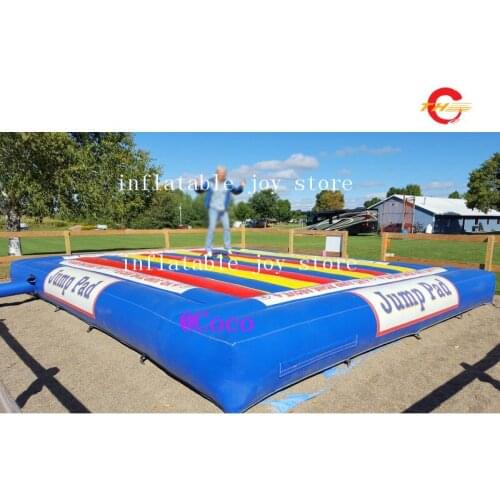 Free air ship to door,10x8m rainbow outdoor inflatable jump pad for kids adults,pvc tarpaulin inflatable jump bag bouncer mat