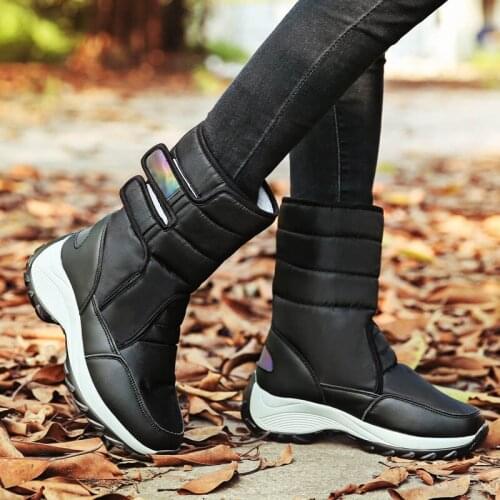 2019 Winter Boots Women Fashion for Womens Shoes Snow Waterproof Keep Warm Plush High Boot Platform Ladies Black Botas