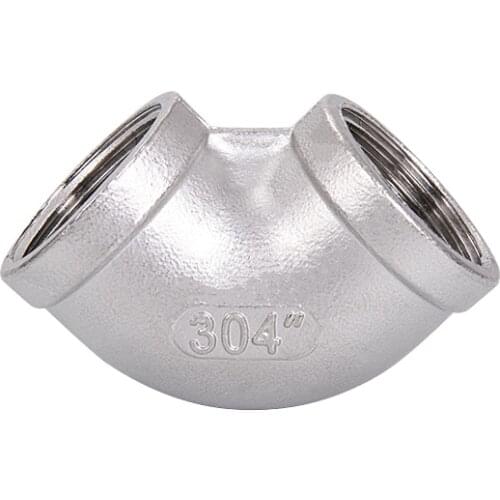 1/8" 1/4" 3/8" 1/2" 3/4" 1" 1-1/4" 1-1/2" NPT Female Thread 304 Stainless Steel 90 Degree Elbow Pipe Fitting Connector Adapter
