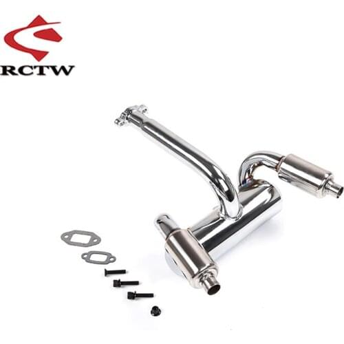 Metal Double Exhaust Pipe with Muffler Kit for 45CC Engine for 1/5 Rofun Rovan Baja 5b 5t 5sc Rc Car Toys Parts