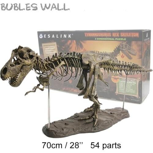 4D 28"/70cm PVC Assembling Skeleton Dinosaur Simulation Animal Model Toys Gifts Children Educational Dinosaur Fossil Puzzle Toy