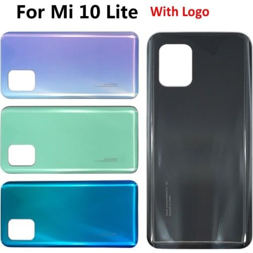 50pcs，Battery Back Cover Glass Rear Cover Replacement Housing For Xiaomi Mi 10 Lite With LOGO With Glue Adhesive