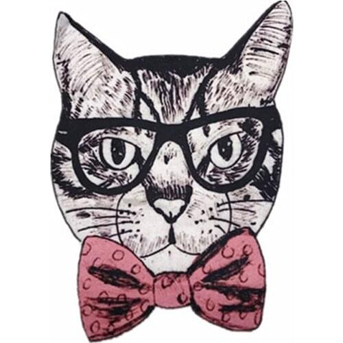 Clothing Accessories Girls Dog Cat Print Patch Sew On Iron On Patch DIY Embroidered Appliquefor Decoration Clothing Stickers