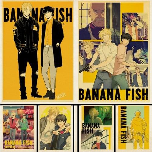 Anime cartoon BANANA FISH retro poster kraft paper material decorative painting decoration living room bedroom bar cafe