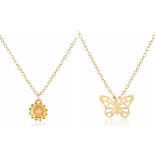 BOAKO 925 Sterling Silver Necklaces For Women Diamond Clavicle Necklace Jewelry Collier Collares Flowers Pendant Collar Gift CZ