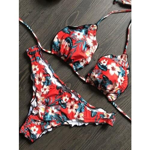Brazilian printed Bikini Sets Women Sexy Thong Two Pieces Swimsuits 2020 Girl Beach Bathing Suits