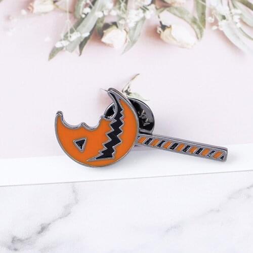 ZRM Halloween Pumpkin Light Brooch Pins Accessories Cartoon Cute Halloween Series Fun Pumpkin Lollipop Badge