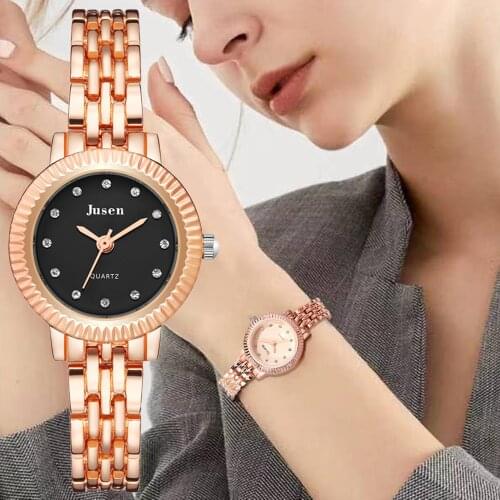 Rose Gold Qualities Women Bracelet Watches Full Stainless Steel Fashion Luxury Crystal Watch Small Ladies Quartz Wristwatches
