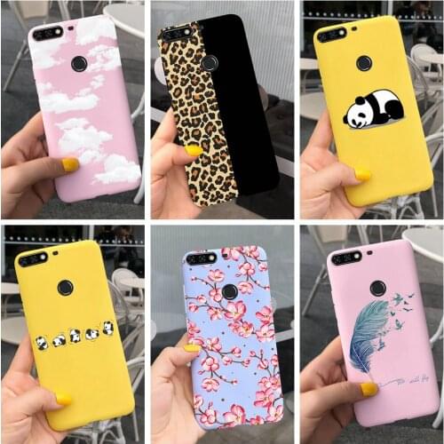 For HuaweiY7 Prime 2018 Case Y7 2018 Soft Silicone Cute Cartoon Candy Phone Cases For Huawei Y7 Y 7 2018 Cover Shockproof Bumper