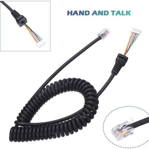 Black Microphone Cable Cord 65cm Microphone Audio Cable Connector Suitable for Yaesu MH-36B6J FT-100 FT-100D FT-90R FT-2600M
