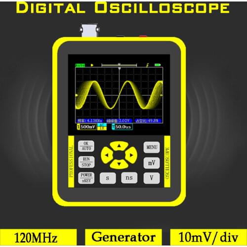 DSO1511E DSO1511G 2.4-inch Screen Digital Oscilloscope 120MHz Analog Bandwidth Support Signal Generator FFT Handheld