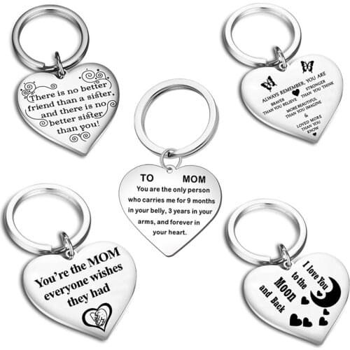 DoreenBeads Fashion Mothers Day Keychain Silver Color Metal Keyring For Women Split Clasps Charms Bag Car Keyring Jewelry ,1PC