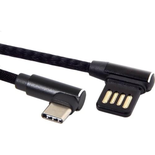 15CM USB-C 3.1 Type-C angle MALE to Left Right Angle 90 Degree USB 2.0 dual Elbow Data charging Cable for Tablet & Phone V8