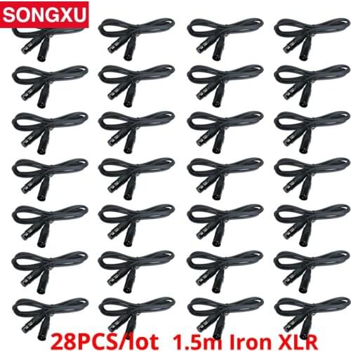 28 pcs a lot DMX Cable 1.5m 5ft 3-Pin Signal XLR Connection DMX Cable For Stage Disco Light Accessories PAR /SX-AC022
