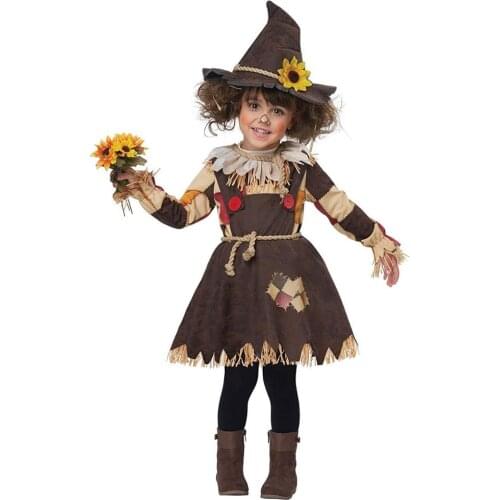 Halloween Costume Scarecrow The Wizard Of Oz Dress Costume For Little Kid Girls Toddler Theater Cosplay Show Baby Child Jungle