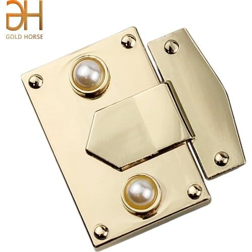 Leather Bag Women Luxury Zinc Twist Lock Pearl Decorate Dual Press Operate Clasps Handbag Hardware