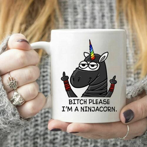 Ninjacorn Please I'm A Ninjacorn Mug White Ceramic 11oz Coffee Tea Cup