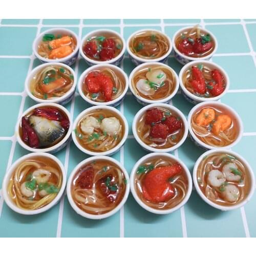 2PCS 1:6 Scale Dollhouse Miniature Chinses Cuisine Dessert Noodles Doll Food Miniatura blyth bjd doll Kitchen Accessories