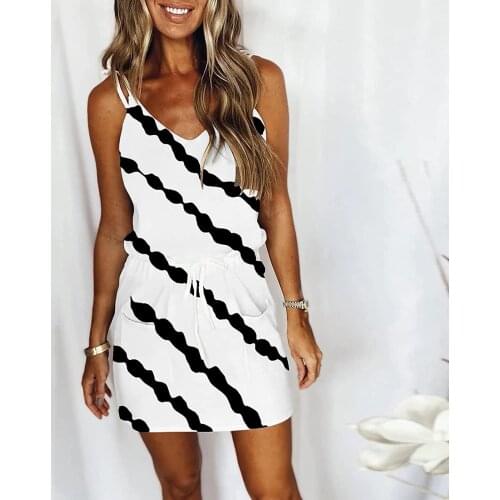 Summer Casual Spaghetti Strap Dress Plus Size Sleeveless V Neck Elegant Dresses For Women Clothing Vestidos Mujer Verano 2021